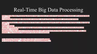 Real-Time Big Data Processing