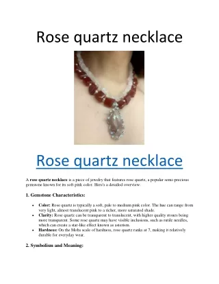 Rose quartz necklace