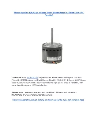 Rheem-Ruud 51-104342-01 _ PartsHnC