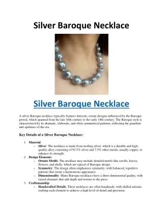 Silver Baroque Necklace
