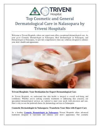 General Dermatological Care in Nalasopara by Triveni Hospitals