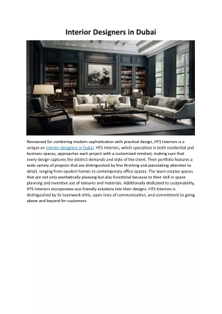 Interior Designers in Dubai