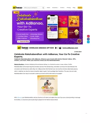 Celebrate Rakshabandhan with Adbanao, Your Go-To Creative Experts.