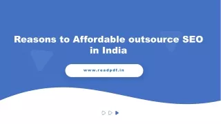 Reasons to Affordable outsource SEO in India