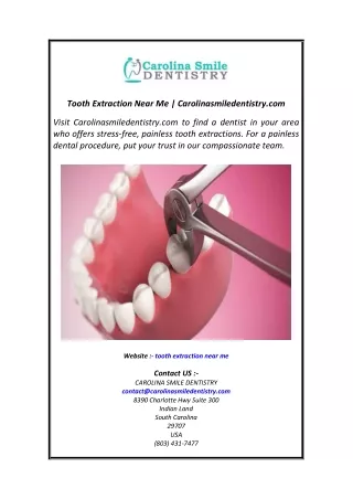 Tooth Extraction Near Me  Carolinasmiledentistry.com