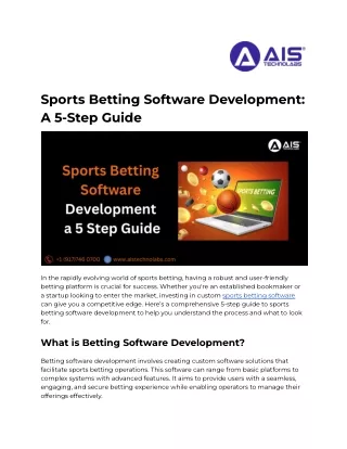 Sports Betting Software Development_ A 5-Step Guide