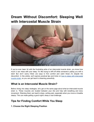 Dream Without Discomfort_ Sleeping Well with Intercostal Muscle Strain