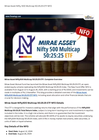 Mirae Asset Nifty 500 Multicap 50:25:25 ETF NAV