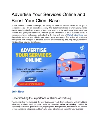 Advertise Your Services Online and Boost Your Client Base