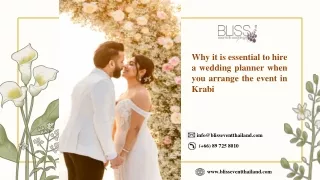 Why it is essential to hire a wedding planner when you arrange the event in Krabi