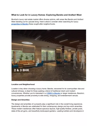 What to Look for in Luxury Homes_ Exploring Bandra and Andheri West