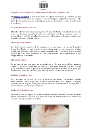 Colgante de Oro para Mujer