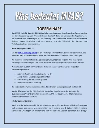 Was bedeutet MVAS?