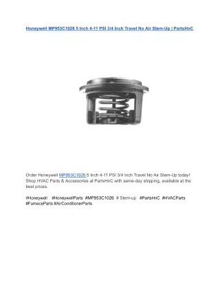 Honeywell MP953C1026 _ PartsHnC