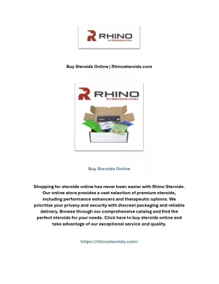 Buy Steroids Online | Rhinosteroids.com