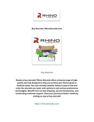 Buy Steroids | Rhinosteroids.com