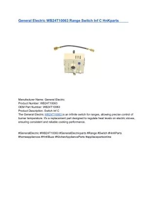 General Electric WB24T10063 Range Switch Inf C HnKparts