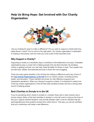 Help Us Bring Hope_ Get Involved with Our Charity Organization