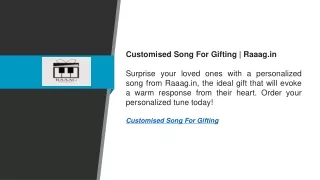 Customised Song For Gifting  Raaag.in