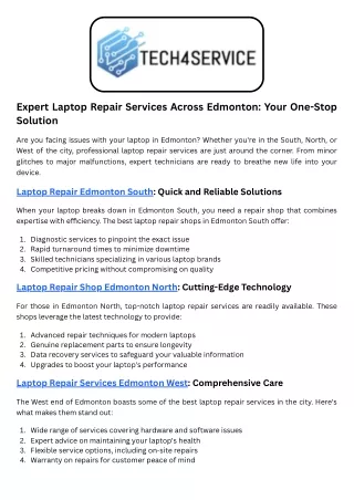 Expert Laptop Repair Services Across Edmonton Your One-Stop Solution