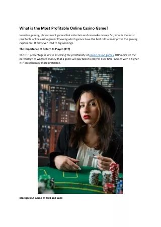 What is the Most Profitable Online Casino Game