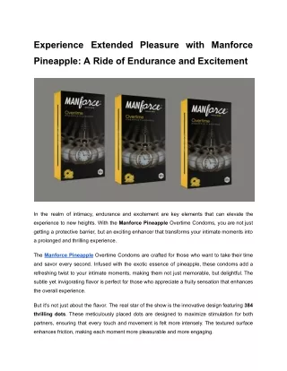 Experience Extended Pleasure with Manforce Pineapple_ A Ride of Endurance and Excitement