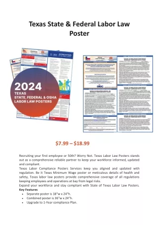Texas Workplace Posters: Federal & State Compliance