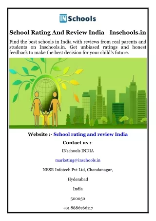 School Rating And Review India  Inschools.in