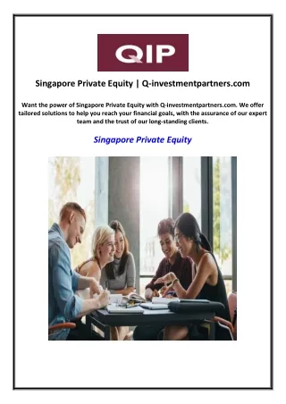 Singapore Private Equity | Q-investmentpartners.com