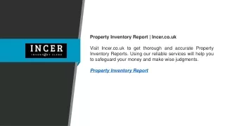 Property Inventory Report  Incer.co.uk