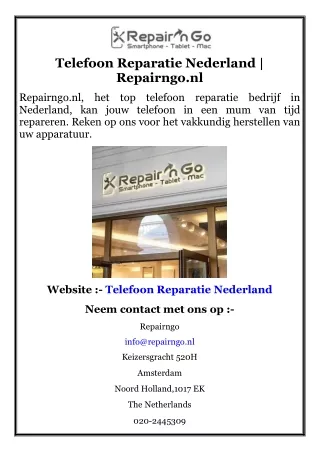 Telefoon Reparatie Nederland  Repairngo.nl