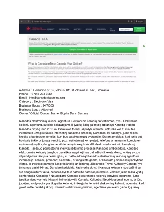 FOR LITHUANIAN AND EUROPEAN CITIZENS - CANADA Rapid and Fast Canadian Electronic Visa Online - Internetinis Kanados vizo