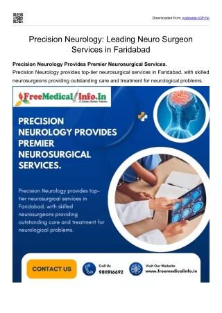 Precision Neurology Leading Neuro Surgeon Services in Faridabad