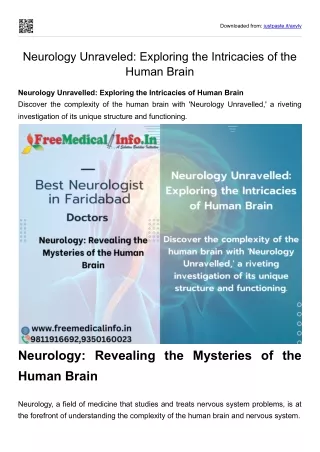 Neurology Unraveled Exploring the Intricacies of the Human Brain