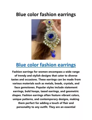 Blue color fashion earrings