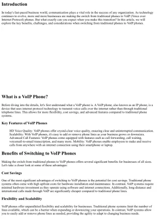 What to Expect When Switching from Traditional Phones to VoIP Phones