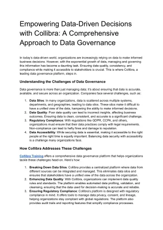 Empowering Data-Driven Decisions with Collibra_ A Comprehensive Approach to Data Governance