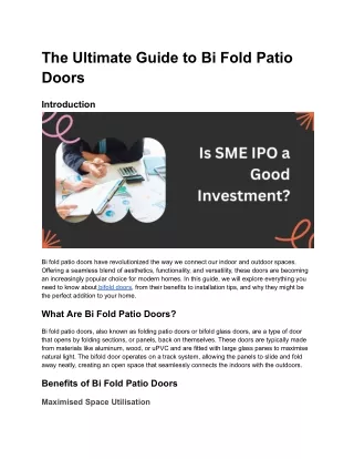 The Ultimate Guide to Bi Fold Patio Doors