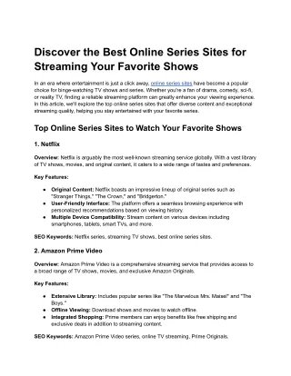 Online Serise sites