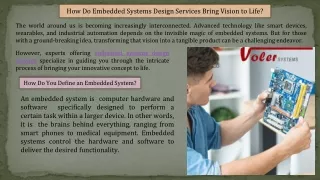 How Do Embedded Systems Design Services Bring Vision to Life?