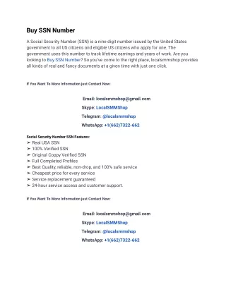 12 Examples Of  Buy SSN Number