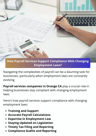 How Payroll Services Support Compliance With Changing Employment Laws?