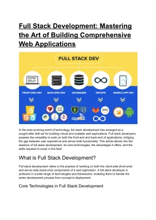 Full Stack Article