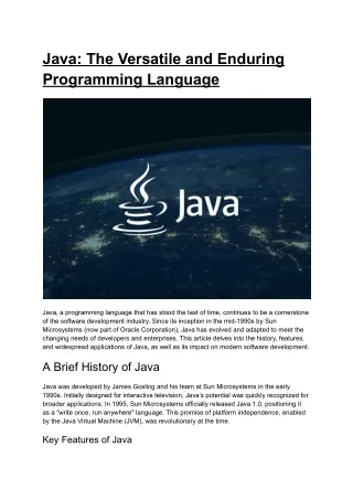 java Article