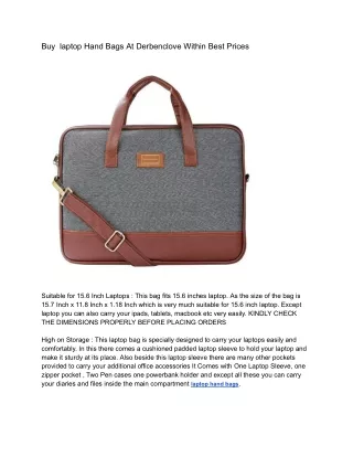 Buy  laptop Hand Bags At Derbenclove Within Best Prices