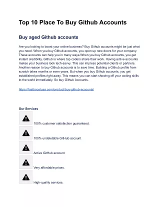 Top 10 Place To Buy Github Accounts 2024-2025