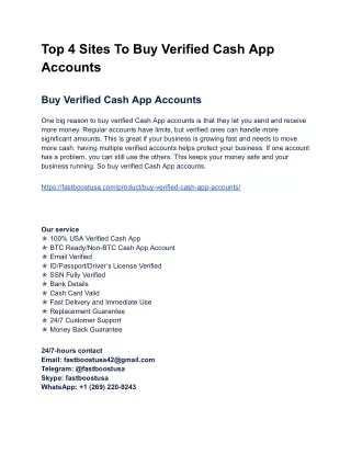 Top 4 Sites To Buy Verified Cash App Accounts 2024-2025