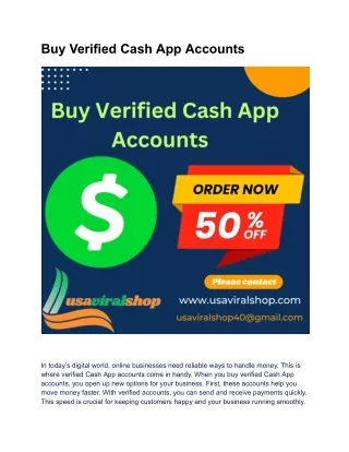 Best Site To Buy Verified Cash App Accounts
