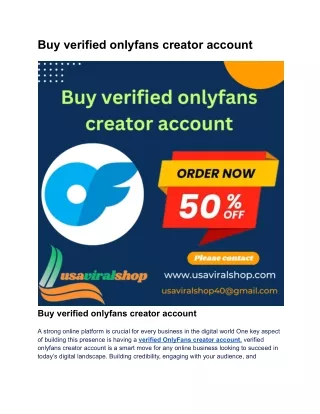 Best Site To Buy verified onlyfans creator account