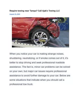 Require towing near Tampa